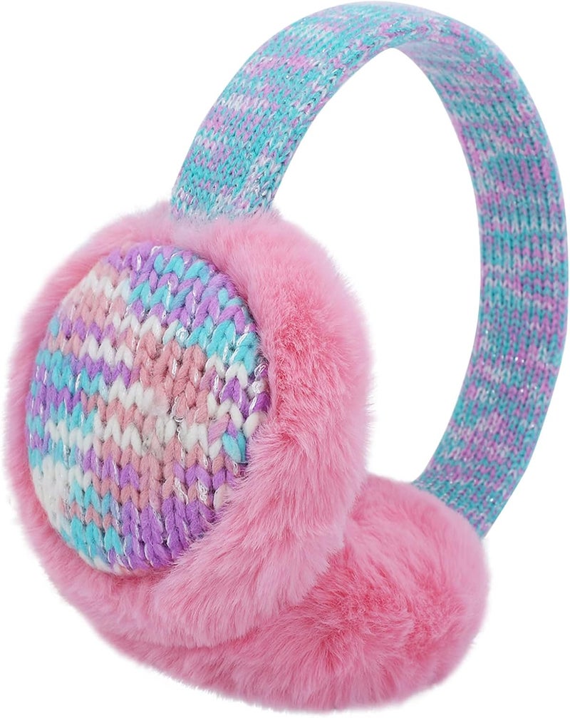 BUTITNOW Winter Knit EarMuffs for Kids Warm Furry Girls Ear Muffs Plush Toddler Ear Warmers Outdoor Ear Covers - Image 3